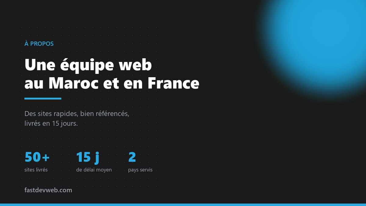FastDevWeb, équipe de développeurs web au Maroc et en France
