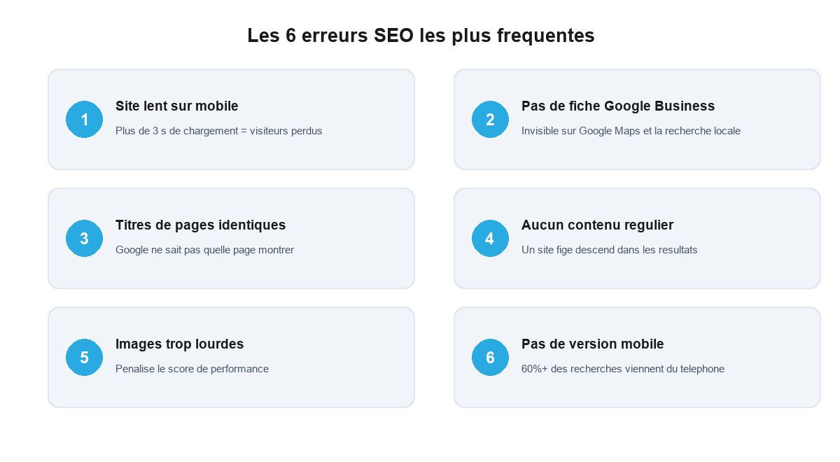 Les 6 erreurs SEO les plus fréquentes